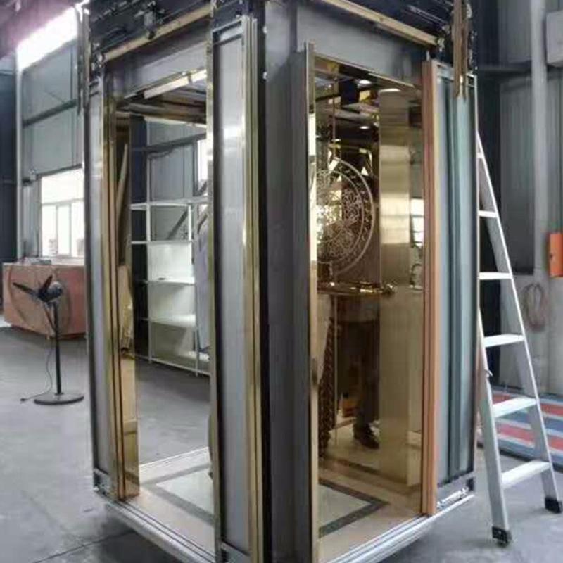濟南生產定制曳引電梯別墅電梯小型升降機固定式升降臺玻璃觀光轎廂